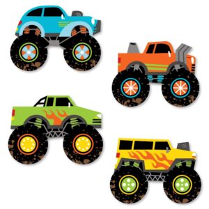 big dot of happiness smash and crash - monster truck - diy shaped boy birthday party cut-outs - 24 count