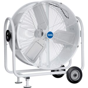 global industrial outdoor rated 30" mobile tilt drum blower fan, 6890 cfm, 1/3 hp