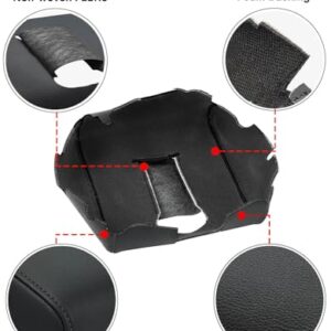 KBH Auto Center Console Cover Replacement for Chevy Chevrolet Silverado & GMC Sierra 1500 2500 3500 2014-2018, Vinyl Leather Armrest Replace Covering, Anti-Scratch, Split Bench Jump Seat (Black)