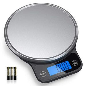 nicewell food scale, high accurate digital kitchen scale with pastry mat, scale measures in grams and ounces 6kg 13lbs max, with premium stainless steel platform and large backlit display