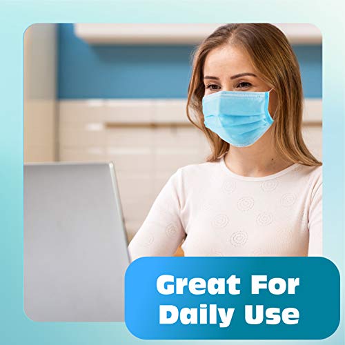 Kenko Disposable 4-Ply Face Masks, Breathable & Comfortable Filter Safety Mask, Protection Mask for Dust Air Pollution (50, BLUE)