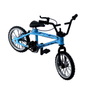 1/18 diecast bike action figure toy,mini finger mountain bike bicycle art crafts desktop decor - blue