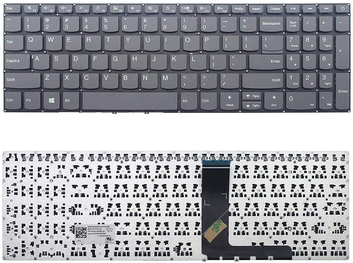 Givwizd Laptop Replacement Non-Backlit Keyboard Compatible with Lenovo Ideapad 330-15ARR 330-15AST 330-15ICH 330-15ICN 330-15IGM 330-15IKB 330-17AST 330-17ICH 330-17IKB, US Layout