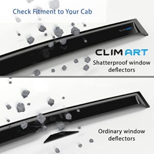 CLIM ART in-Channel Incredibly Durable Rain Guards for Ford F150 2015-2020 SuperCrew, Original Window Deflectors, Vent Deflector, Vent Window Visors, Dark Smoke Truck Accessories, 4 pcs- 615010LP