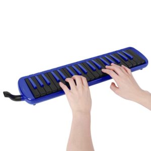 Melodica, 37 Key Melodica Blowpipe Wind Musical Instrument Suitable for Beginner Practice + Bag F37s(Blue)