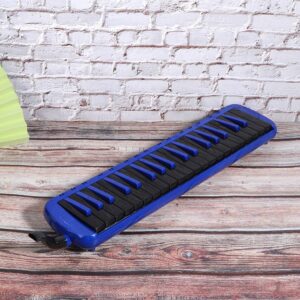 Melodica, 37 Key Melodica Blowpipe Wind Musical Instrument Suitable for Beginner Practice + Bag F37s(Blue)