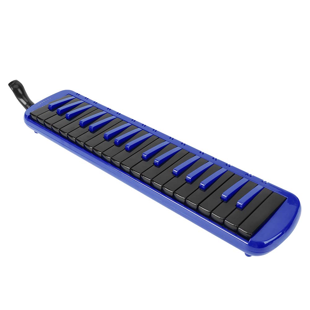 Melodica, 37 Key Melodica Blowpipe Wind Musical Instrument Suitable for Beginner Practice + Bag F37s(Blue)