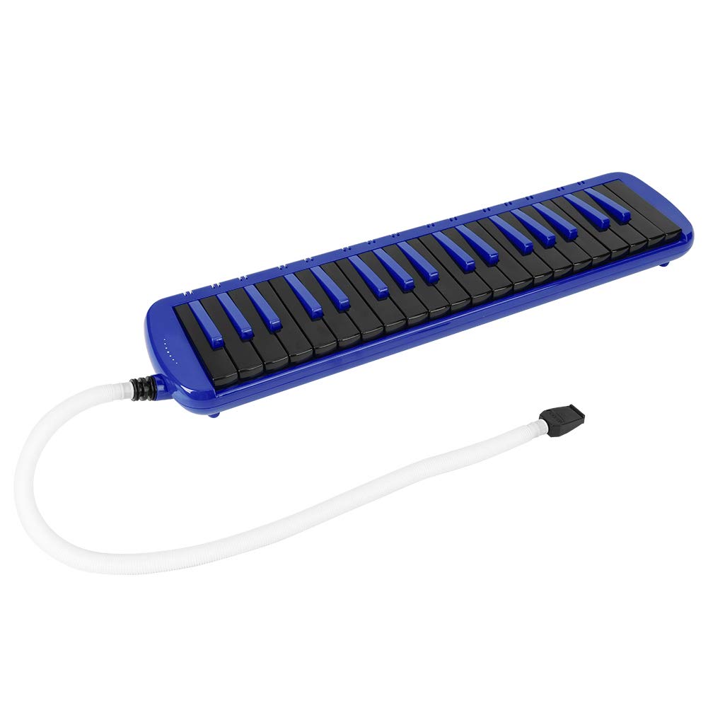 Melodica, 37 Key Melodica Blowpipe Wind Musical Instrument Suitable for Beginner Practice + Bag F37s(Blue)