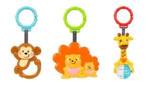 smart steps jingle jungle 3-pack rattle hooks 3 - 6 months stem baby toy