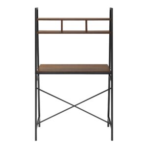 Walker Edison Industrial Wood and Metal X-Back Ladder Desk Home Office Workstation, 56 Inch, Grey Wash