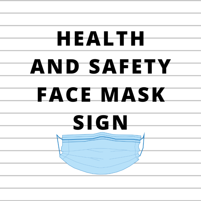 Holiday Easter Bunny Spring Rabbit Health and Safety Face Mask Sign