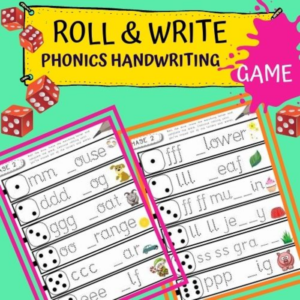 roll & write phonics handwriting game