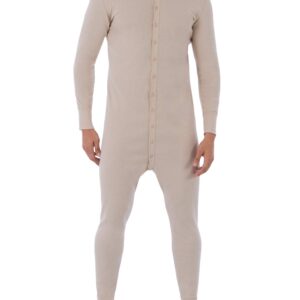 Fruit of the Loom Men's Premium Thermal Union Suit, Oatmeal, Medium