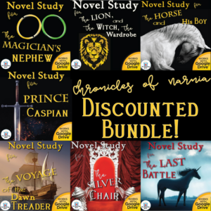 novel study book unit bundle for the complete chronicles of narnia series by c. s. lewis printable or for google drive™ or google classroom™