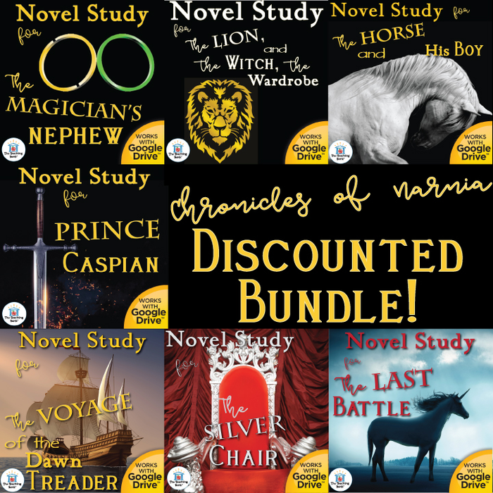 Novel Study Book Unit Bundle for the complete Chronicles of Narnia series by C. S. Lewis Printable or for Google Drive™ or Google Classroom™