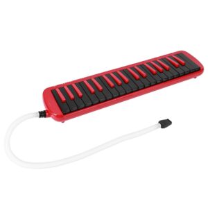 Melodica, 37 Key Melodica Blowpipe Wind Musical Instrument Suitable for Beginner Practice + Bag F37s(Red)