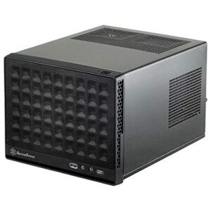 silverstone technology sugo sg13, type-c port, ultra compact mini-itx computer case with mesh front panel, black, sst-sg13b-c