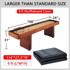 Waterproof Shuffleboard Table Cover for Shuffleboard Table 9ft Heavy Duty Leatherette Furniture Cover
