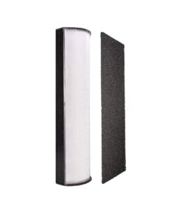 2-in-1 true hepa air cleaner filter replacement + carbon layer compatible with peairtwr purezone elite tower air cleaner