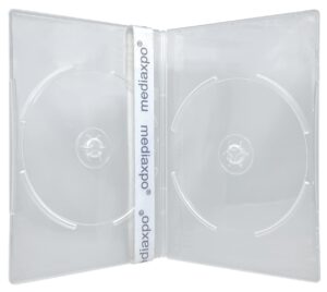 mediaxpo 25 slim clear double dvd cases 7mm
