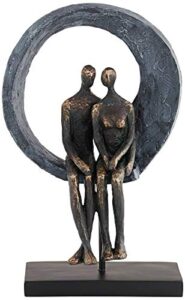 studio 55d abstract couple 12" high antique brass sculpture