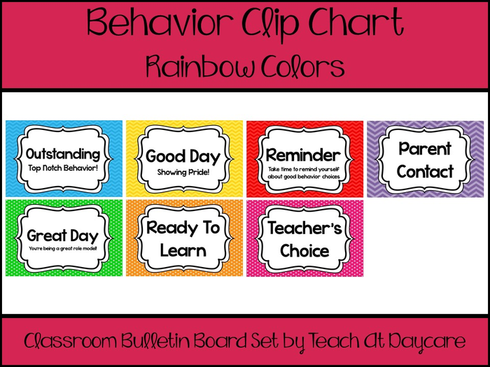 Printable Rainbow Behavior Clip Chart