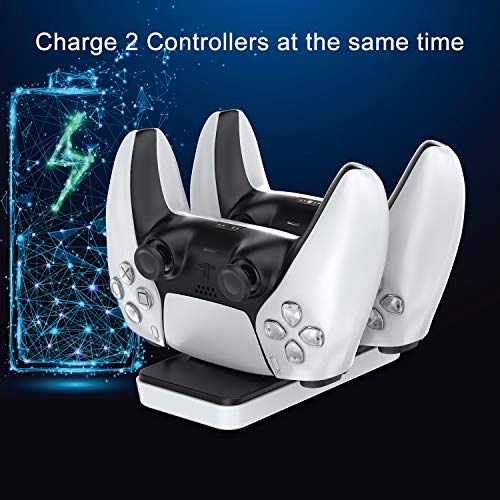 innoAura PS5 Controller Charger Station, Dual PS5 Charging Station with Removable Type C Charging Port