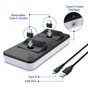 innoAura PS5 Controller Charger Station, Dual PS5 Charging Station with Removable Type C Charging Port