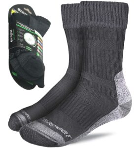 azengear premium coolmax merino wool hiking socks for men & women - trekking - seamless toe - cushioned - breathable & soft - l