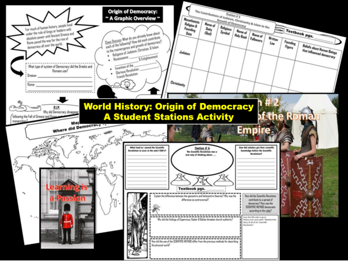 World History | Origins of Democracy: Stations Activity | Distance Learning