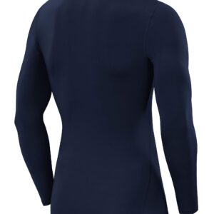 TCA Boys' Pro Performance Long Sleeve Running Compression Base Layer Top - Crew Neck - Navy Eclipse, 10-12 Years