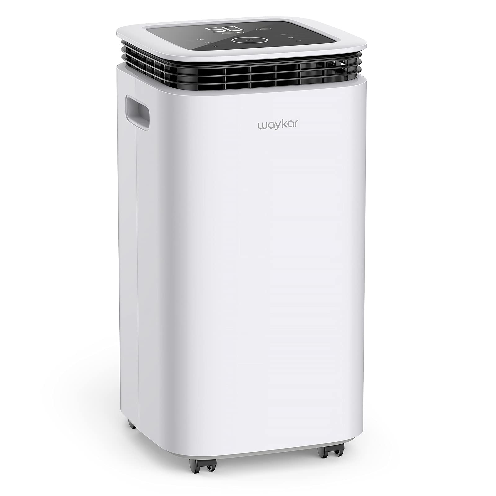 Waykar 2500 Sq. Ft Home Dehumidifier with Drain Hose for Bedrooms, Basements, Bathrooms, and Laundry Rooms - with Intelligent Touch Control and 3 Air Outlets, 24 Hr Timer, and 0.58 Gal Water Tank