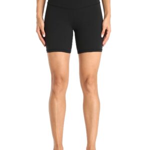 YUNOGA Women's High Waisted Yoga Short 6" Inseam Workout Athletic Biker Shorts (S, Black)