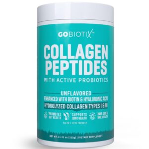 collagen powder supplement with probiotics - hydrolyzed protein collagen powder for women - supports hair skin and nails - gut and joint health - collagen peptides type i and iii - 30 servings