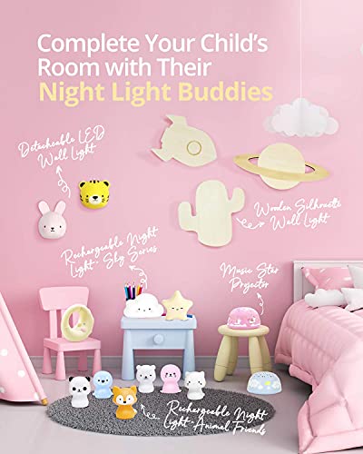 SomeShine Kids Night Light, Rechargeable Glowing Cute Kawaii Lamp Nightlights for Baby Room and Toddler, Portable Animal Lights Auto On Off, Fox Baby Stuff, Children Cute Gifts