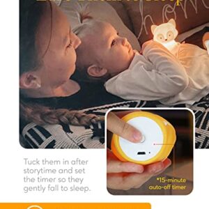 SomeShine Kids Night Light, Rechargeable Glowing Cute Kawaii Lamp Nightlights for Baby Room and Toddler, Portable Animal Lights Auto On Off, Fox Baby Stuff, Children Cute Gifts