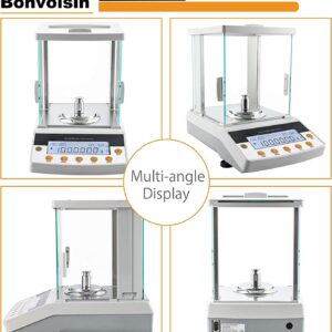 Bonvoisin Digital Analytical Balance 0.1mg High Precision Lab Scale CE Certificated Electronic Balance 0.0001g Scientific Laboratory Scale (220g, 0.1mg)