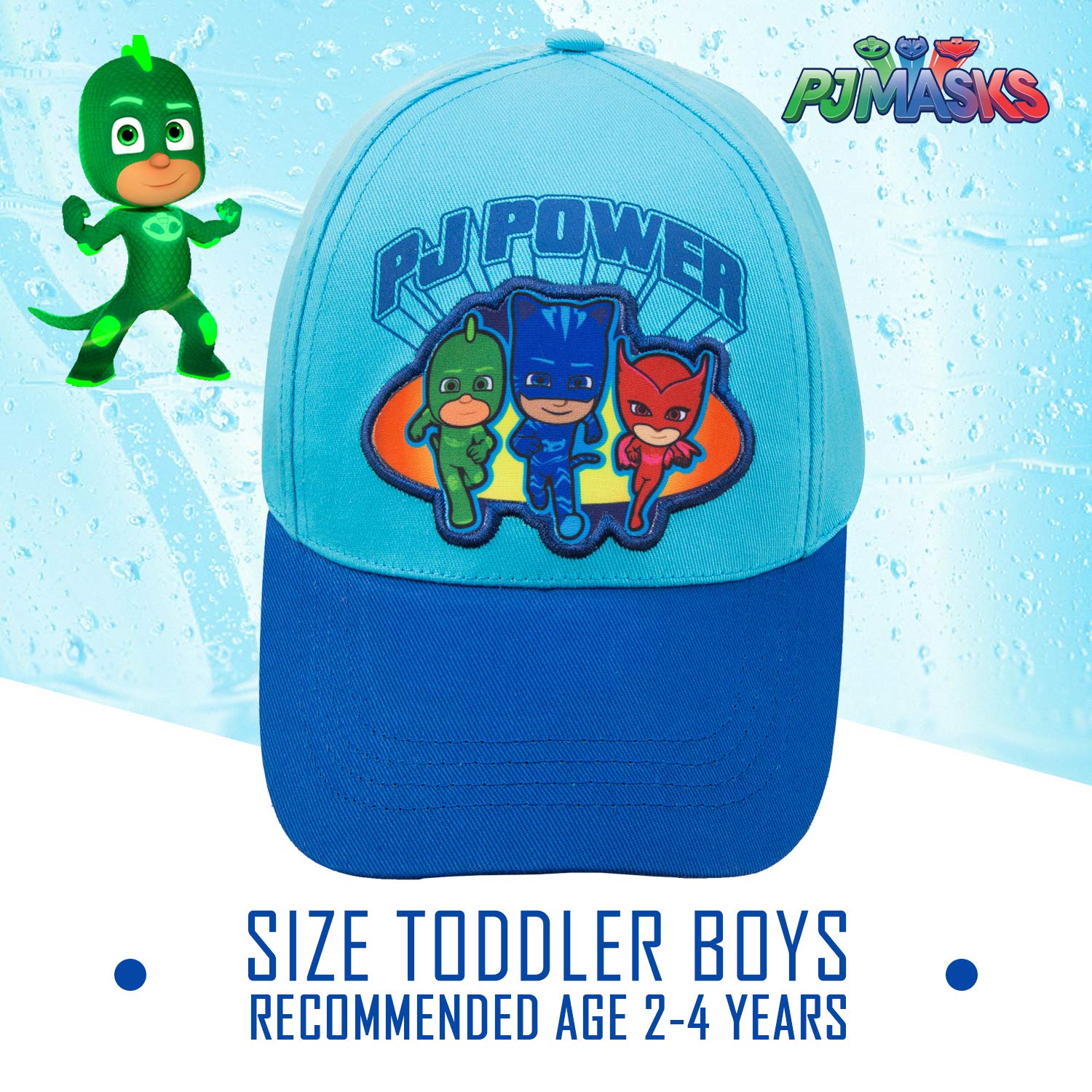 PJ Masks Catboy, Gekko and Owlette Toddler Baseball Cap (2-4T, Light-Blue)