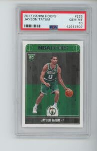 2017-18 panini jayson tatum #253 hoops jason tatum boston celtics rookie rc gem mt mint psa 10 graded nba basketball card