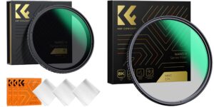 77mm variable nd2-32 & cpl lens filters kit (2 pcs) 1-5 stops variable nd lens filter & polarizing filter with 28 layer coated (nano-x series)