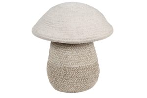 lorena canals basket baby mushroom - natural, linen, soil brown - baskets - Ø 7'' x 8" - 97% cotton, 3% other fibres
