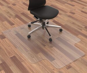 homek office chair mat for hardwood floor, 48”x 36” clear floor protector mat for office chair, vinyl desk chair mat for hard floors, easy glide for chairs