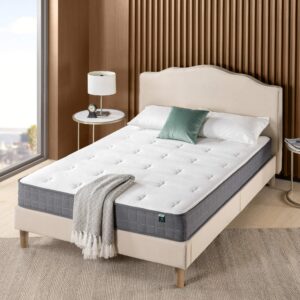 zinus mshptt-08q bed mattress conventional, queen, white