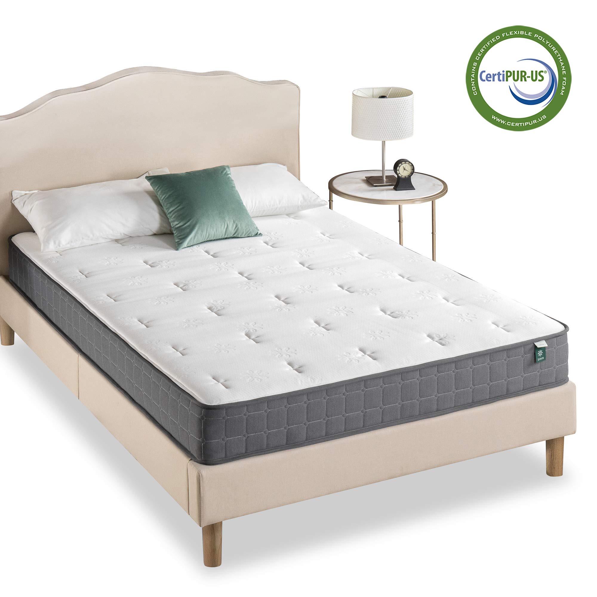 Zinus MSHPTT-08Q Bed Mattress Conventional, Queen, White