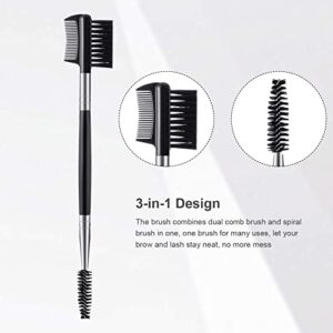 3 Pcs Eyelash Comb Eyelash Shaper and Eyebrow Brush Dual Comb Double Head Eyebrow Eyelash Makeup Grooming Tool for Women Girls Cosmetic Travel (Classic Style)