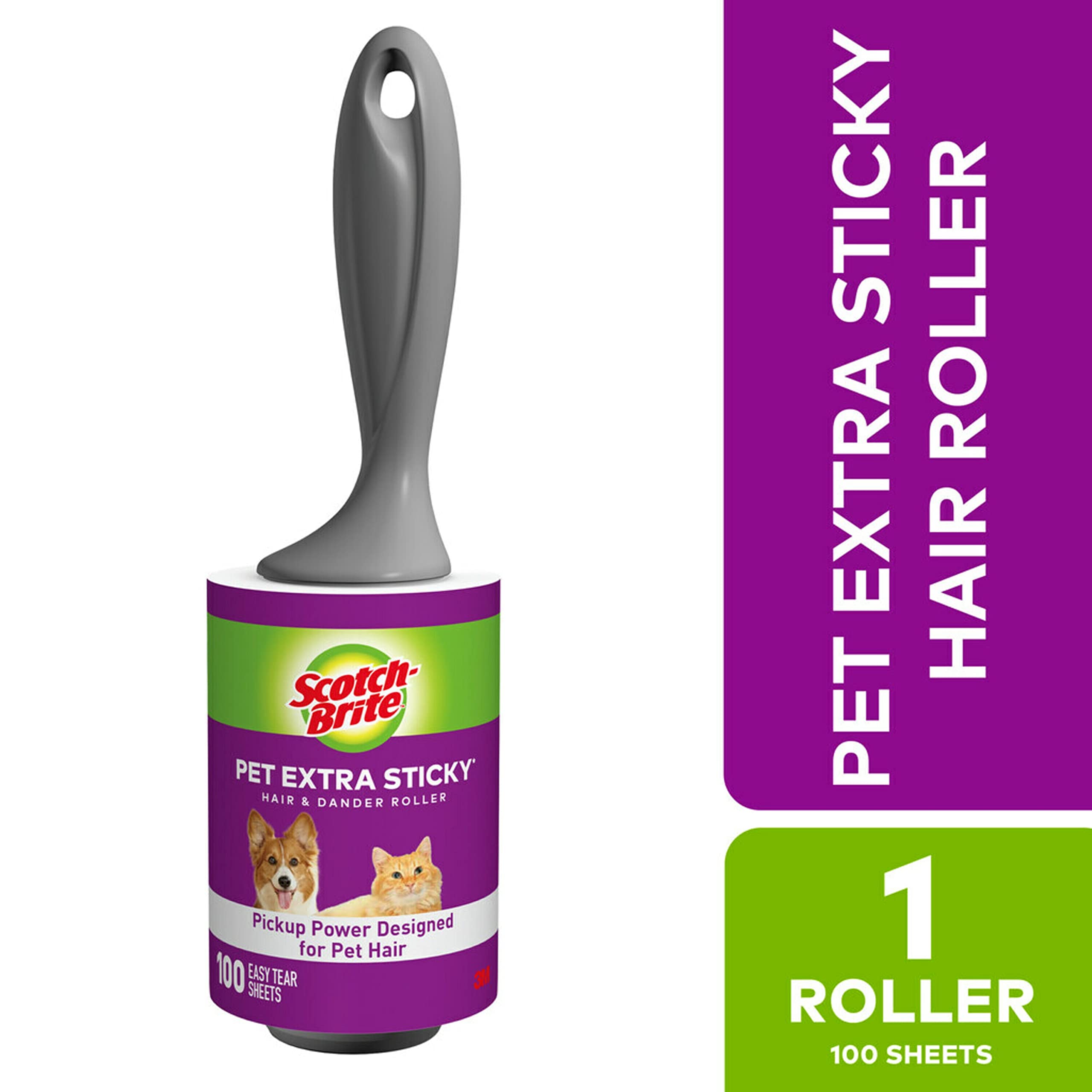 Scotch-Brite Pet Extra Sticky Hair Lint Roller, 4, 400 Sheets