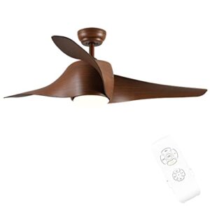 snj smart ceiling fans with lights and remote/app/alexa control, 52 inch walnut ceiling fan with light, vintage dimmable ceiling fan for farmhouse, indoor, silent reversible dc motor