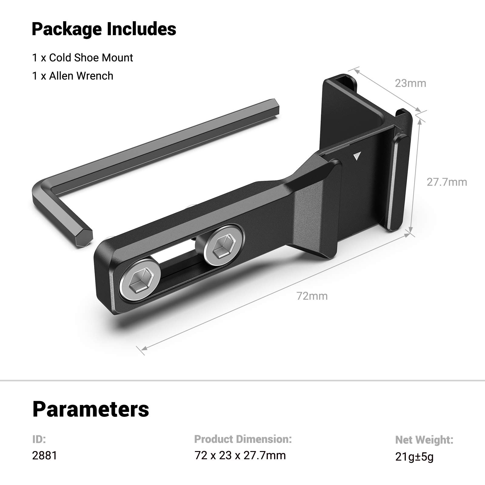 SmallRig Dual Cold Shoe Extension 2881