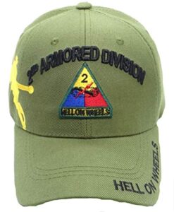 2nd armored division military cap green
