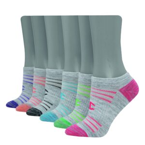 champion women's no show performance socks, 6 and 12-pair packs available, assorted colors, 5-9
